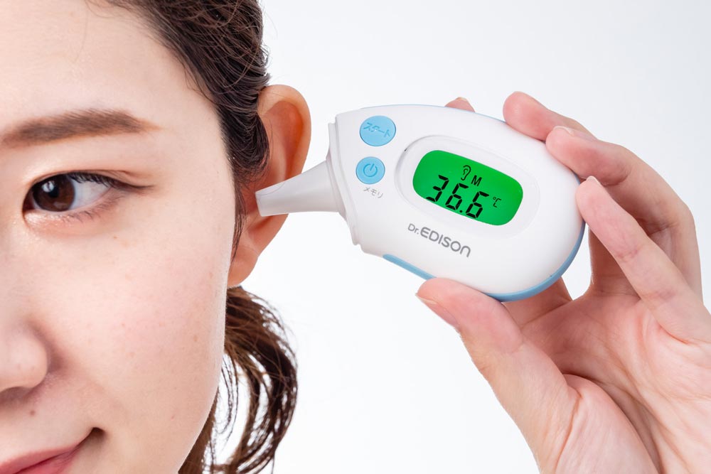 Dr.EDISON ドクターエジソンの体温計 さっと測れる2way体温計　耳式 耳での測定